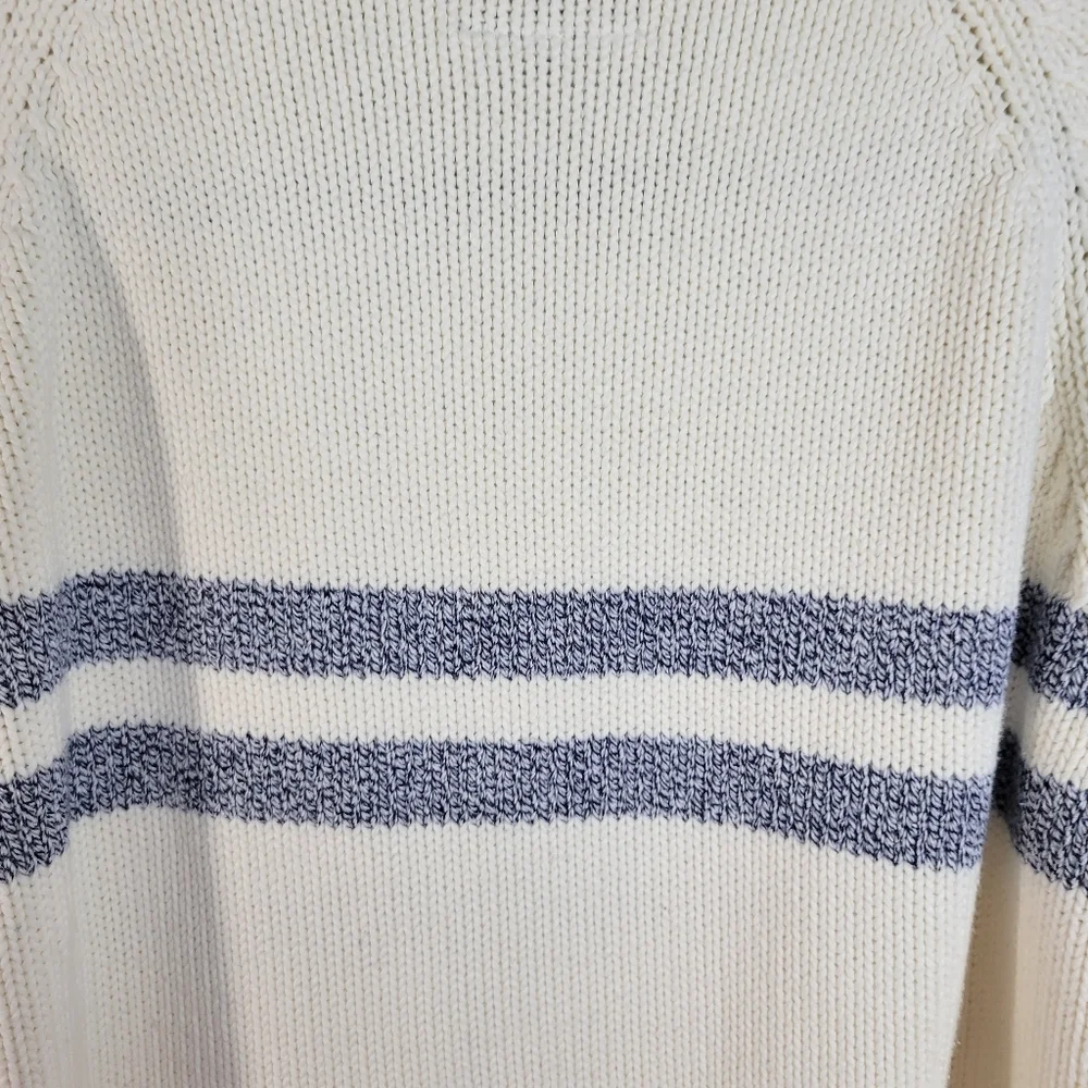 Mens Tommy Hilfiger 97% Cotton Sweater Cream/Marled Blue Size XL